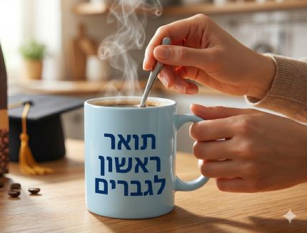 ספל קפה עם כיתוב תואר ראשון לגברים